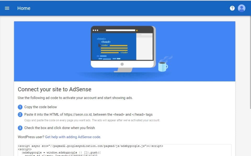 9 Connect Your Site To Adsense - SEON Digital Marketing