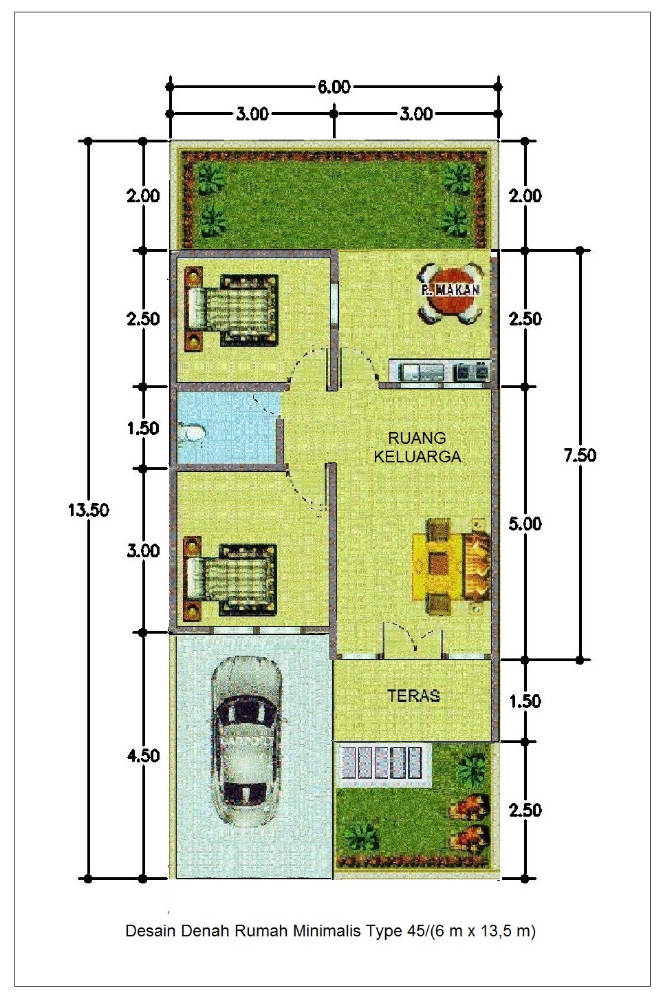 Denah Rumah 50 Meter - SEON Digital Marketing