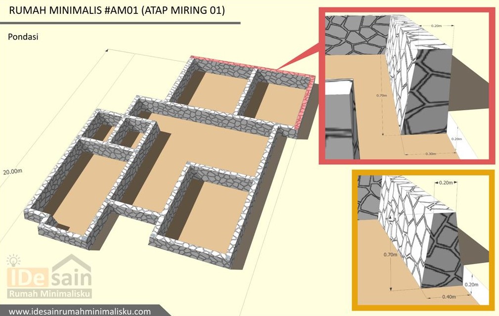 Gambar Kerja Pondasi Rumah Minimalis - SEON Digital Marketing