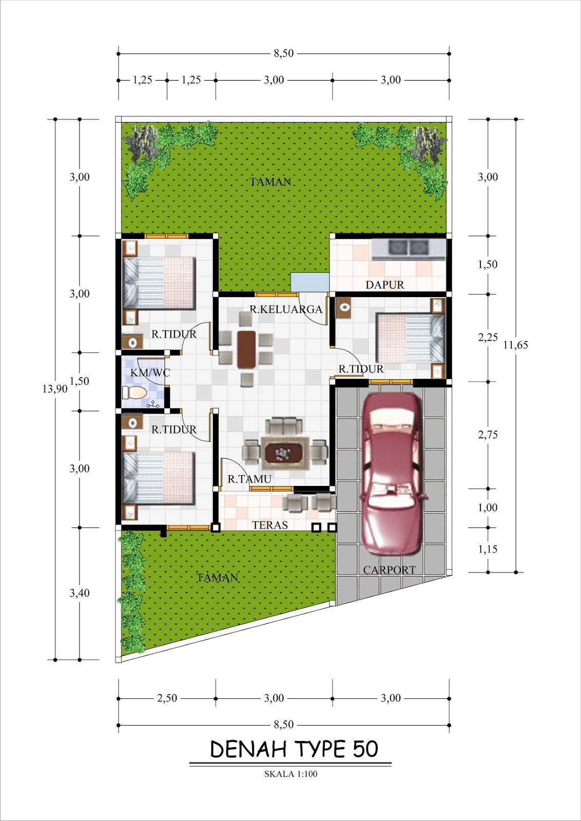 Rumah Ukuran 50 Meter - SEON Digital Marketing