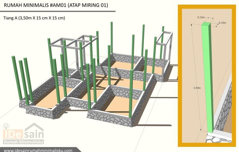 Tiang Desain Rumah Minimalis 3 Kamar - SEON Digital Marketing